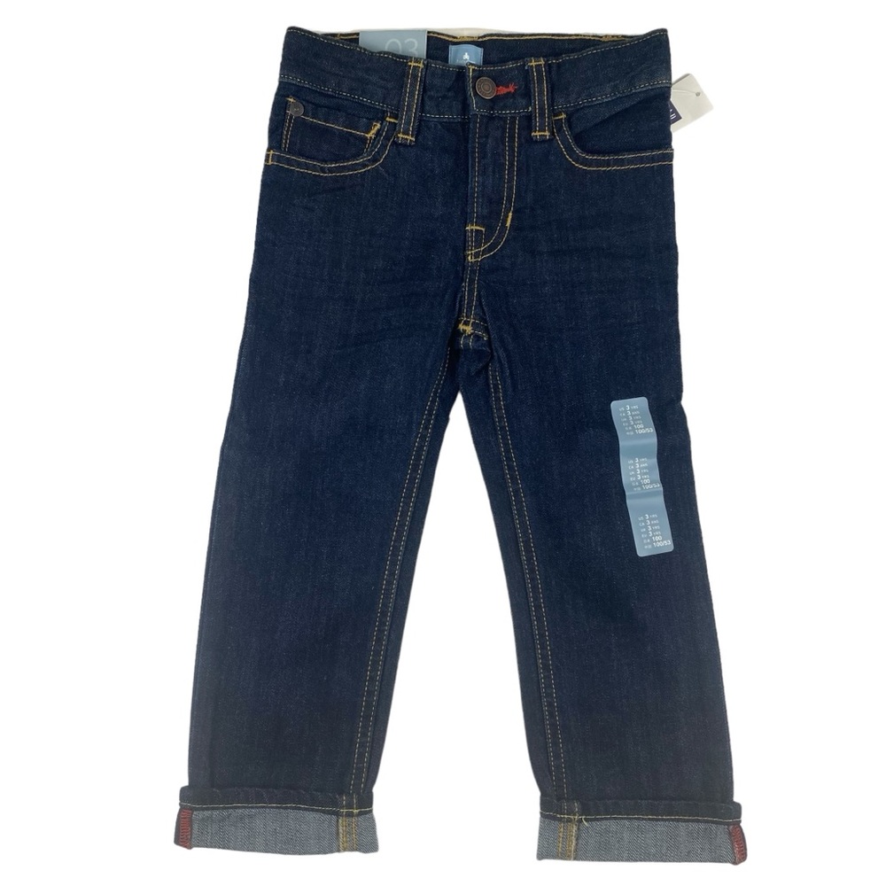 Gap Boys Straight Fit Rolled Cuff Dark Wash Jeans Size 3